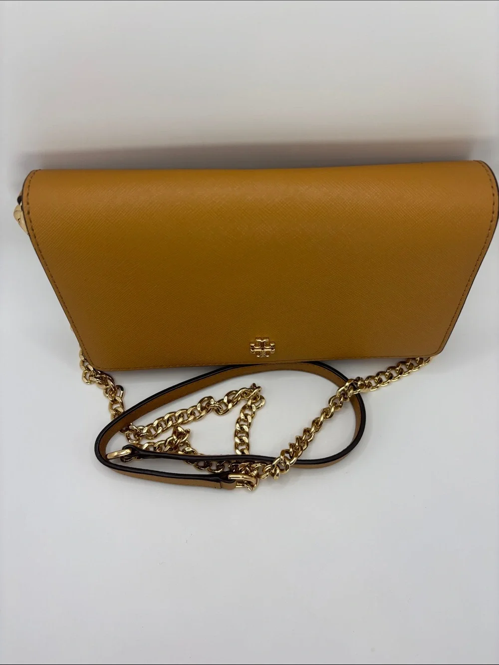 Tory Burch Toffee Saffiano Leather Chain Crossbody